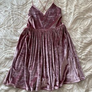 Pink velvet dress